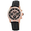 Just Bling Women's JB-6237-J "Venus Rose Gold Black" Designer Leather Diamond Watch