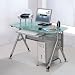 Modern Glass & Steel Frame Computer Desk