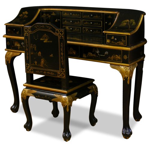 Chinoiserie Harpsichord Style Desk W/ Chair