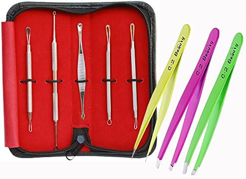 Tweezer Set &amp; Blackhead Remover Kit Ideal treatment for zits pimples Comedones