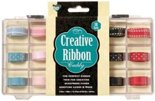 Creative Ribbon Caddy Organizer Case with 18 Yards of Ribbon