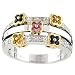 Sterling Silver & 18K Gold Multicolor Flower Diamond Ring