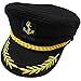 eYourlife2012 Adult Yacht Boat Ship Captain Costume Navy Marine Admiral Hat Cap (Black)