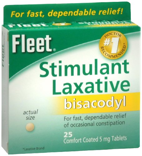 Fleet Bisacodyl 5mg Laxative Tablets, 25-Count Boxes (Pack of 3)