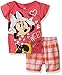 Disney Girls' 2 Piece Minnie Sweet as Can Be Plaid Short Set