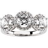14K White Gold Diamond Three Stone Ring Semimount - 1.00 Ct. - CENTER STONE NOT INCLUDED