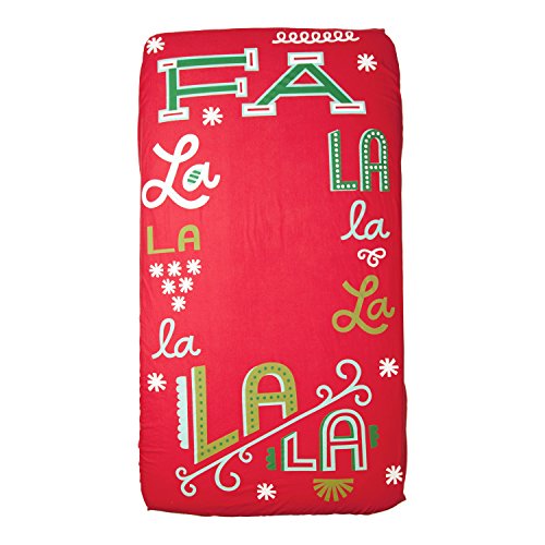 Hallmark Baby Holiday Picture Perfect Fitted Christmas Crib Sheet, Red, Fa La La