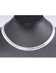 10mm Italian .925 Sterling Silver FLAT DOME Omega Chain Necklace Nickel Free 16in, 18in & 20in **Includes FREE Polishing & Cleaning Cloth**