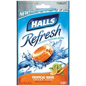 Halls Refresh Drops, Tropical Wave, 20-Count Drops (Pack of 12)