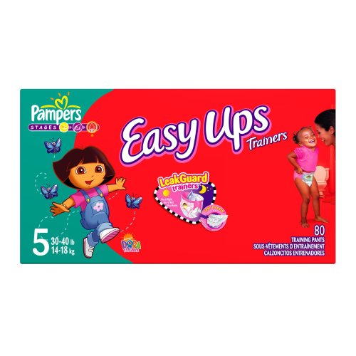 Pampers Easy Ups for Girls, Size 5, 80-Count