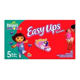 Pampers Easy Ups for Girls, Size 5, 80 Count