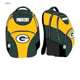 Green Bay Packers Adlut Size NFL Backpack with Team Logo