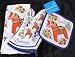 Swedish Dala Horse Pattern Kitchen Set - 2 Cooking Mittens, 1 Pot Holder, and 1 Towel