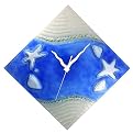 Seashell Glass Clock- Blue
