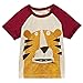 Soda Park Boys Summer Solid Cotton Cute Tiger Graphic T Shirt