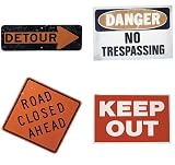 4 pack Precut Signs Wall Mural