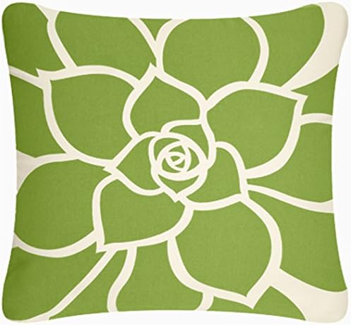 Wabisabi Green Bloom Decorative Modern Organic Cotton Square Throw Pillow Cover, 18 by 18-Inch, Apple Green