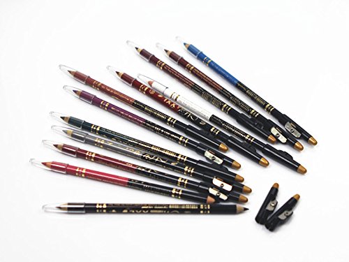 Aimeio 12 colors eye brow pencil lip pencil eyeliner pencils set