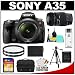 Sony Alpha SLT-A35 Translucent Mirror Technology Digital SLR Camera Body & 18-55mm Lens with Tamron 70-300mm Lens + 16GB Card + Battery + 2 Filters + Tripod + Accessory Kit