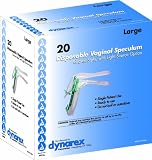 Dynarex Vaginal Specula Disposable, Graves Style with Light Source Option, Large,20 Count