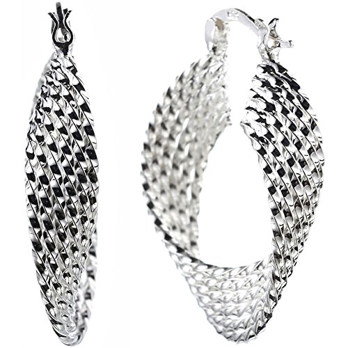 ANDI ROSE Fashion Jewelry 925 Sterling Silver Plated Hoop Stud Clip On Earrings for Women