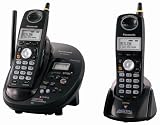 Remanufactured Panasonic KX-TG2432BP 2.4 GHz FHSS GigaRange Dual-Handset Cordless Phone System with Digital Answering System - Black