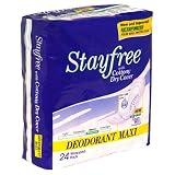 Stayfree Maxi Pads, Deodorant, Heavy Protection, 24-Count Packages (Pack of 8)
