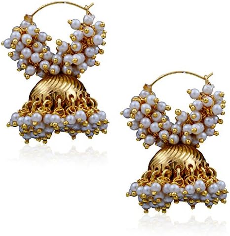 Krisha Jewels Women's Hoop Bali Jhumka ATGOL2033