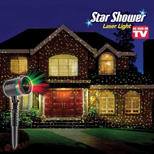 Star Showers Laser Light Projector, Red & Green Stars