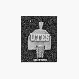 Utah Utes Utes Basketball Backboard Pendant - Sterling Silver Jewelry