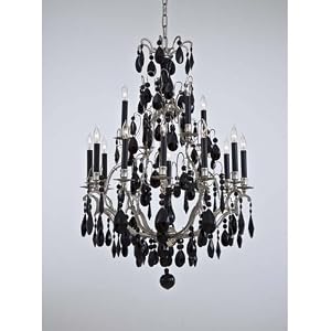 Metropolitan Vintage Polished Nickel Sixteen-Light Chandelier with Tan Drip Candlesleeves by Metrolpolitan Lighting