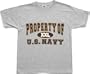 Property of US Navy - Heather Grey One-Sided Military Logo T-Shirt / Tee