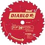 Freud D0724A Diablo 7-1/4-Inch 24 Tooth ATB Framing Saw Blade with 5/8-Inch and Diamond Knockout Arbor, 10 Pack