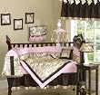 JoJo Designs 9-Piece Baby Designer Crib Bedding Set - Abby Rose Pink and Brown