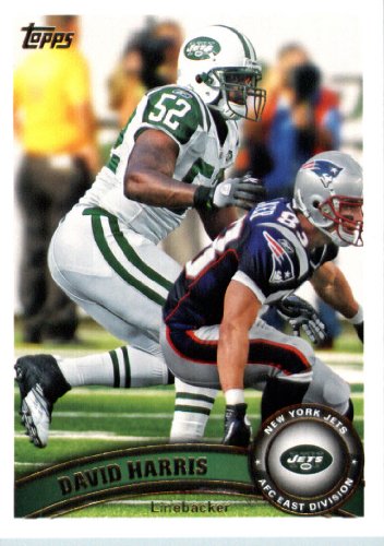 2011 Topps Football Card # 34 David Harris - New York Jets - NFL Trading Card in a Protective Case!