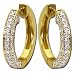 14kt Yellow Gold Three Face Diamond Hoop Earrings