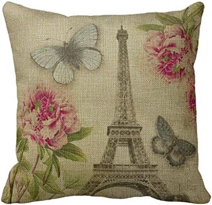 Decorative Cotton Linen Throw Pillow Covers(18 x 18inches) Cateyes#380