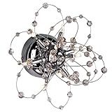Trans Globe MDN-541 Turais - Nine Light Crystal Wall Sconce, Chrome Finish with Crystal