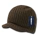 BROWN SOLID CAMPUS JEEP CAP VISOR BEANIE SKI CAP CAPS HAT HATS TOQUE