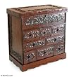 Cedar and leather chest of drawers, 'Secrets'