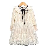 WIN キッズワンピース フォーマル女児 キッズ 服 子供 長袖 女の子 ガールズ ワンピース 韓国スタイル 結婚式 発表会 入園式 入学式 卒園式 卒業式 七五三 パーティー (130cm, ホワイ