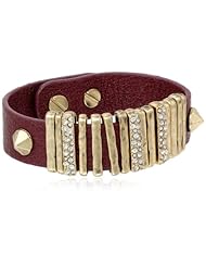 The SAK Leather Pave Slide Bordeaux Bracelet, 7"
