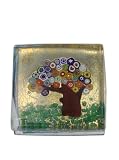 Genuine Murano Glass Paperweight, 24k Gold with Embedded Tree of Life Design, Gift Boxed