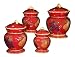 4PC CANISTER SET, RED ORCHARD TUSCANY DECOR