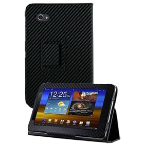 HHI Samsung Galaxy Tab 7.0 Plus P6200 Case UrbanFlip Series with Viewing Stand - Carbon Fiber (Package include a HandHelditems Sketch Stylus Pen)
