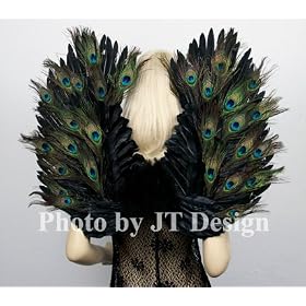 FashionWings(TM) Peacock Feather Costume Angel Wings. Unisex. For Teens and Adults.