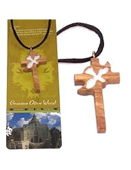 Latin with Pigeon olive wood extra-Smoothed necklace ( 1.2 inches or 3 cm) - Necklace length is adjustable. With Certificate.