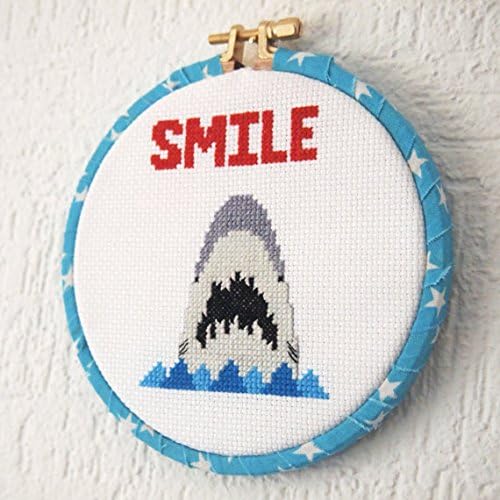 Smile Says the Shark! 5 inch 13cm Cross Stitch
