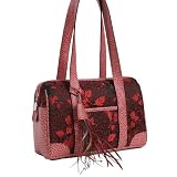 Peacock Leather Trim Top Handle Bag