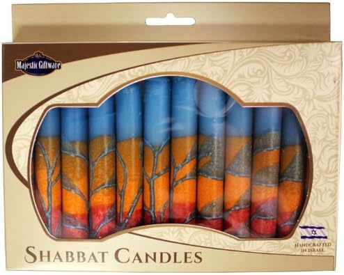12 Tapered Hand Dipped Harmony Design Turquoise Candles